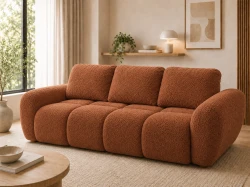 Nowoczesna kanapa rozkładana z funkcją spania Sofa Agnello Ruda Boucle