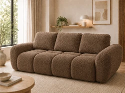 Nowoczesna kanapa rozkładana z funkcją spania Agnello 3 Cappuccino Boucle
