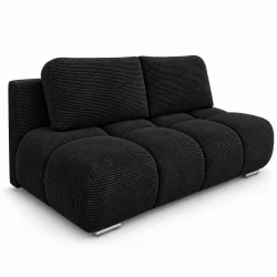 Kanapa z funkcją spania Honey Mini 195 cm – Czarny sztruks POSO i pojemnik na pościel
