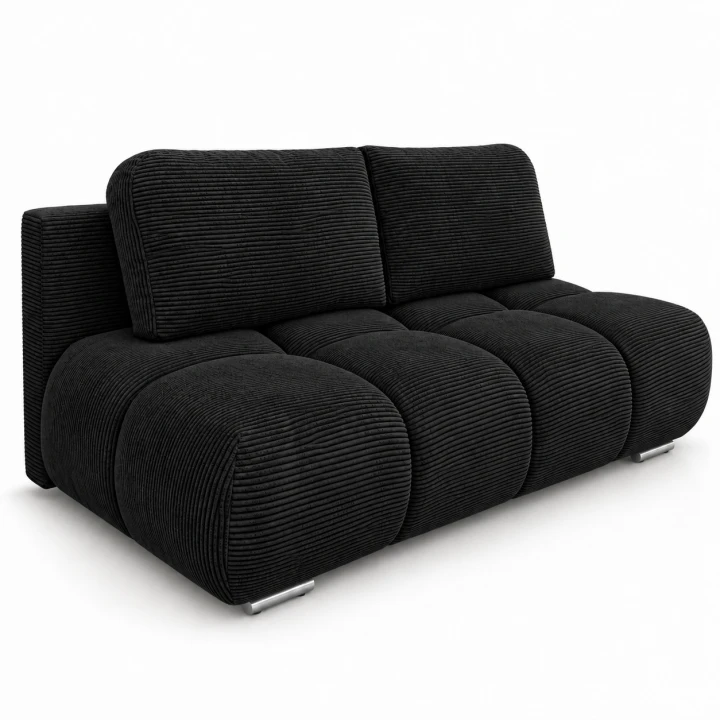 Czarna sztruksowa sofa w białym studiu.png