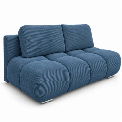 Kanapa z funkcją spania Honey Mini 195 cm – Niebieski sztruks POSO i pojemnik na pościel