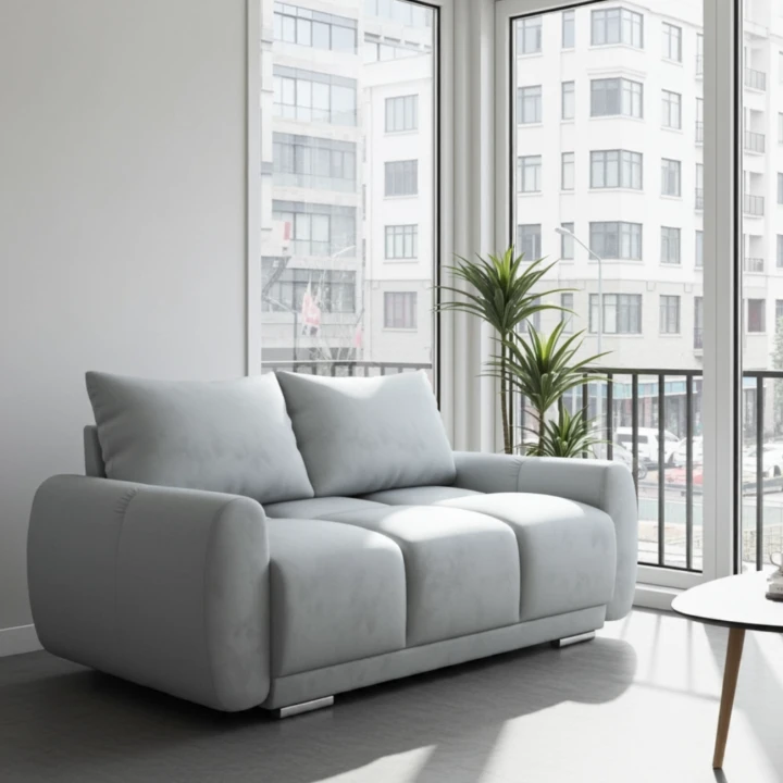 2-OSOBOWA SOFA DO SALONU HONEY 2  ZIELONA KANAPA DO SIEDZENIA WELUR SPRĘŻYNY