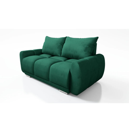 Na zdjęciu przedstawiono 2-OSOBOWA SOFA DO SALONU HONEY ZIELONA KANAPA DO SIEDZENIA WELUR SPRĘŻYNY
