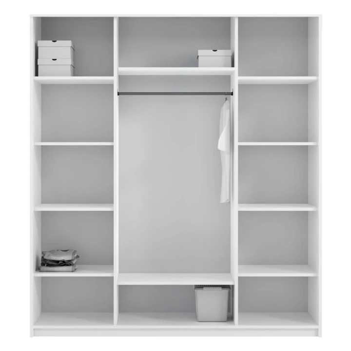 BIAŁA CZTERODRZWIOWA POJEMNA SZAFA GARDEROBA NA UBRANIA LILLE 180