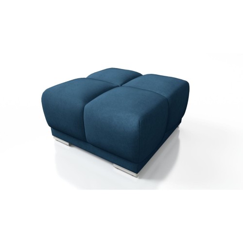 BŁĘKITNA PUFA TAPICEROWANA HONEY DO SALONU WYGODNY PIKOWANY PUF SPRĘŻYNY