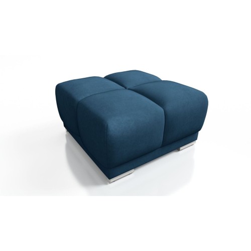 BŁĘKITNA PUFA TAPICEROWANA HONEY DO SALONU WYGODNY PIKOWANY PUF SPRĘŻYNY