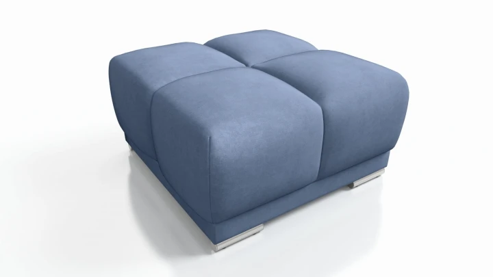 BŁĘKITNY NAROŻNIK KANAPA ROZKŁADANA Z FUNKCJĄ SPANIA HONEY L + DUŻA PUFA