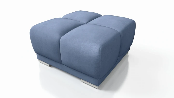 BŁĘKITNY NAROŻNIK KANAPA ROZKŁADANA Z FUNKCJĄ SPANIA HONEY L + DUŻA PUFA