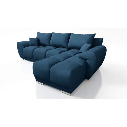 BŁĘKITNY NAROŻNIK ROZKŁADANY DO SALONU ROGÓWKA Z FUNKCJĄ SPANIA HONEY L