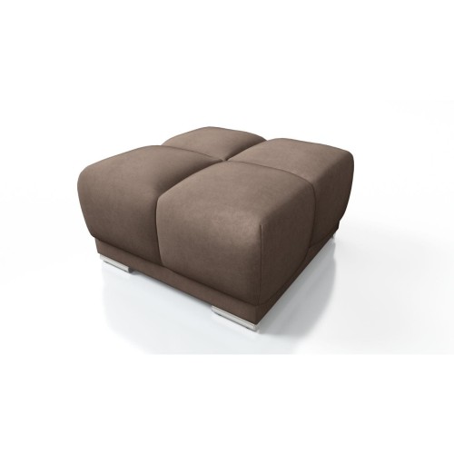 BRĄZOWA DUŻA PUFA TAPICEROWANA DO SALONU HONEY WCIĄGI PLASTRY MIODU