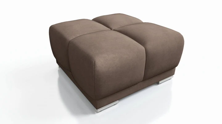 BRĄZOWY NAROŻNIK ROZKŁADANY Z FUNKCJĄ SPANIA HONEY L + DUŻA PUFA