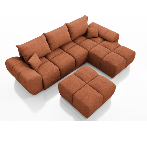 NAROŻNIK ROZKŁADANY Z FUNKCJĄ SPANIA HONEY L + DUŻA PUFA HONEY DO SALONU PROMOCJA ZESTAW