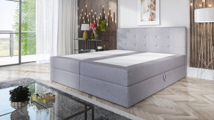 CZARNE ŁÓŻKO KOTYNENTALNE TOLEDO BONELL 2x POJEMNIK KRYSZTAŁKI 160x200