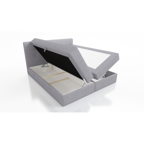 SZARE ŁÓŻKO KOTYNENTALNE TOLEDO BONELL 2x POJEMNIK KRYSZTAŁKI 180x200