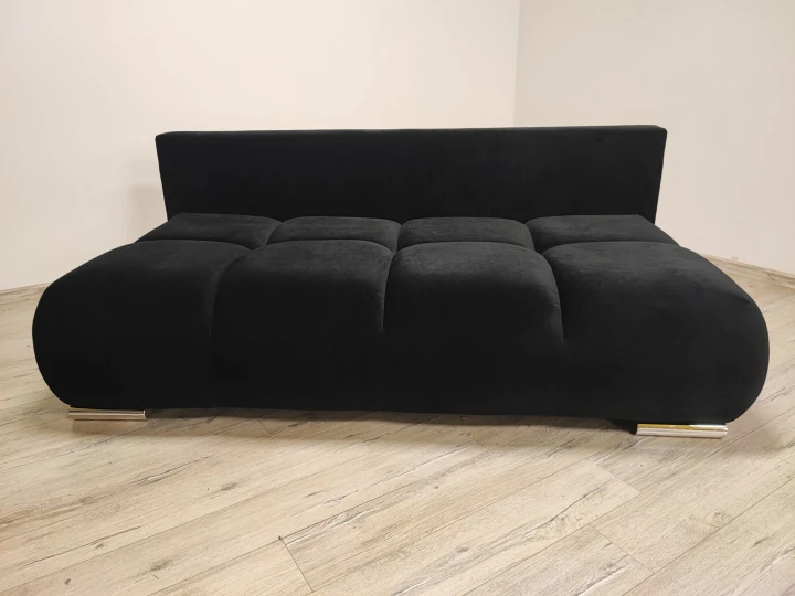 Czarna Kanapa sofa rozkładana z funkcją spania Honey Mini sprężyny pojemnik