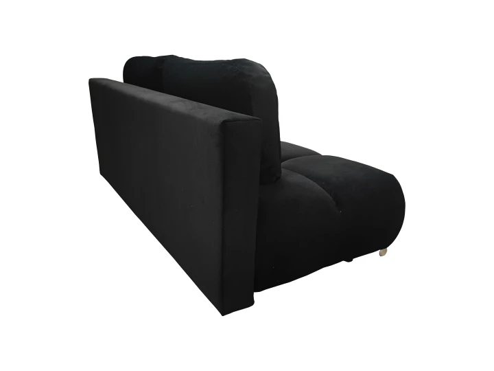 Na zdjęciu przedstawiono Czarna Kanapa sofa rozkładana z funkcją spania Honey Mini sprężyny pojemnik