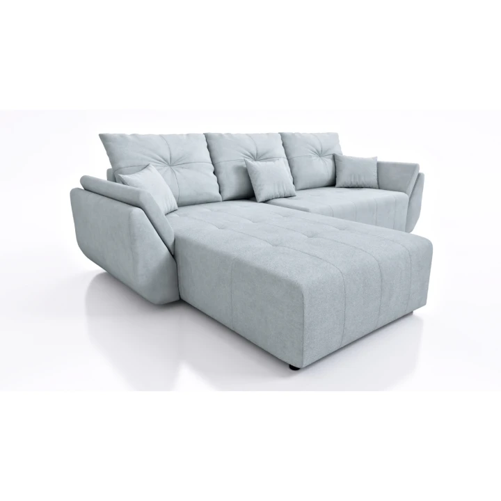 PIKOWANY NAROŻNIK ROZKŁADANY ROGÓWKA FUNKCJA SPANIA MIRA SPRĘŻYNY POJEMNIK tkanina centur