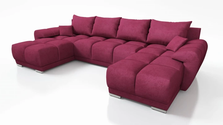 CZERWONY DUŻY NAROŻNIK ROZKŁADANY DO SALONU Z FUNKCJĄ SPANIA HONEY U