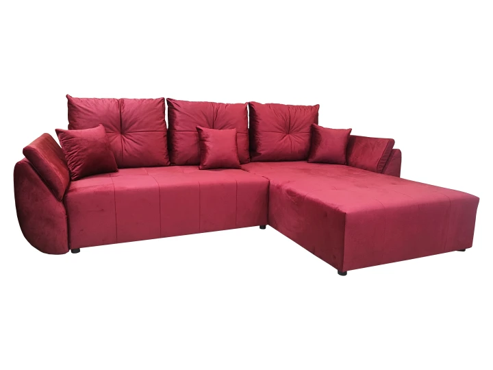 CZERWONY NAROŻNIK ROZKŁADANY ROGÓWKA FUNKCJA SPANIA MIRA SPRĘŻYNY POJEMNIK