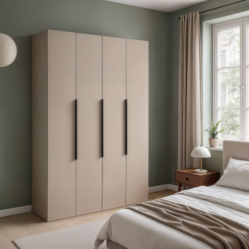 CZTERODRZWIOWA POJEMNA SZAFA GARDEROBA NA UBRANIA LILLE 160 KOLOR- GLINA