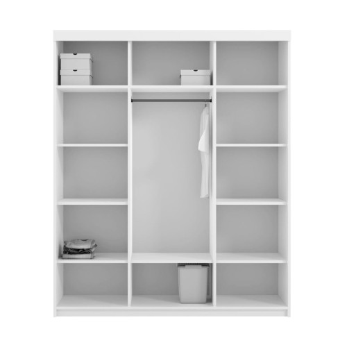 CZTERODRZWIOWA POJEMNA SZAFA GARDEROBA PARIS 160 / 180 LUSTRO