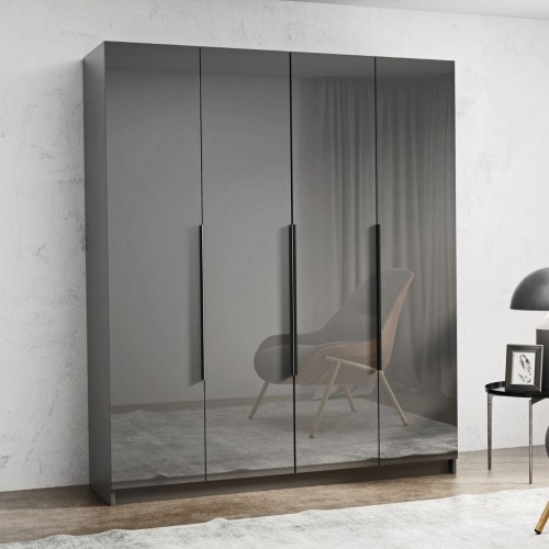 CZTERODRZWIOWA POJEMNA SZAFA GARDEROBA PARIS 160 / 180 POŁYSK