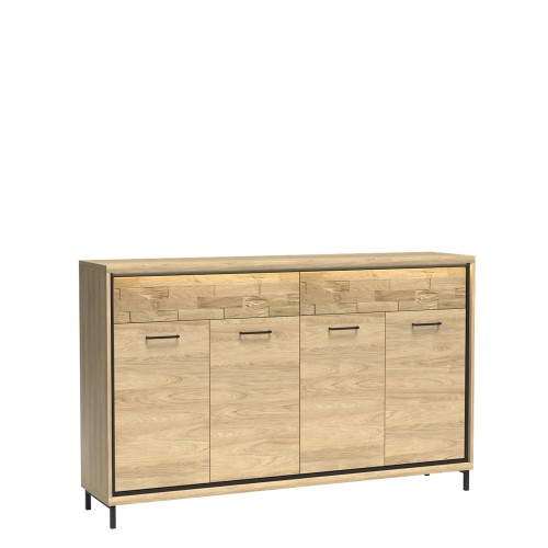 DUŻA KOMODA 177 CM SZUFLADY HIKORA ITALIA NOGI DEKOR