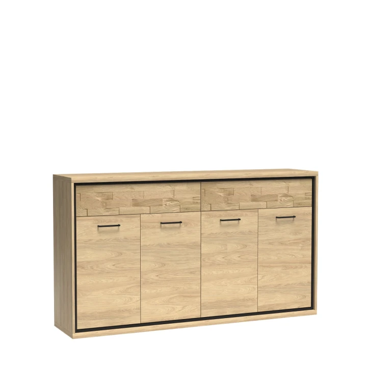 DUŻA KOMODA 177 CM SZUFLADY HIKORA ITALIA NOGI DEKOR