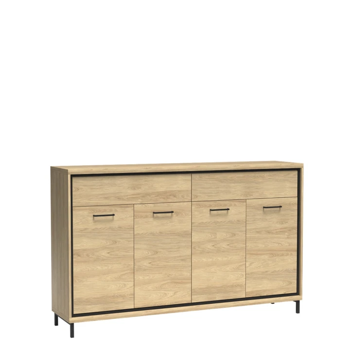 DUŻA KOMODA 177 CM SZUFLADY HIKORA ITALIA NOGI DEKOR