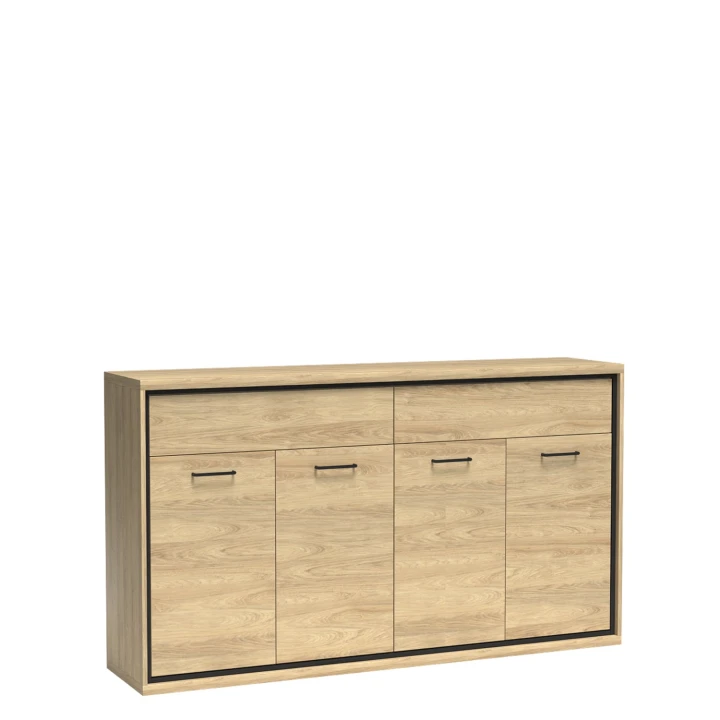 DUŻA KOMODA 177 CM SZUFLADY HIKORA ITALIA NOGI DEKOR