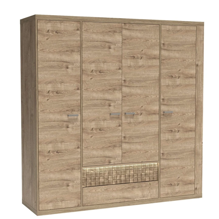 DUŻA SZAFA PRZESUWNA GARDEROBA DRĄŻEK SZUFLADY BOHO LED