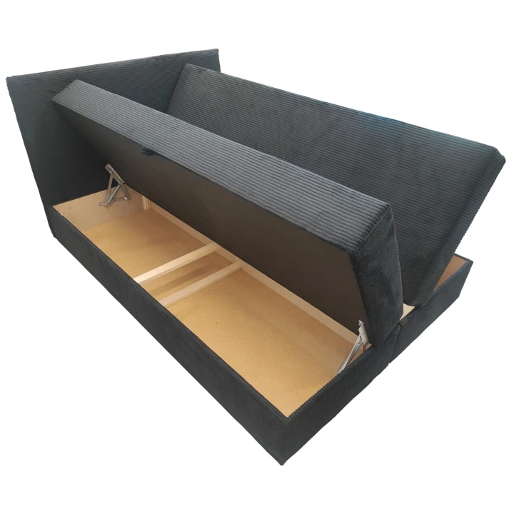 Duże łóżko kontynentalne Cordia 140x200 2x pojemnik z materacem sztruks  DARMOWA DOSTAWA!