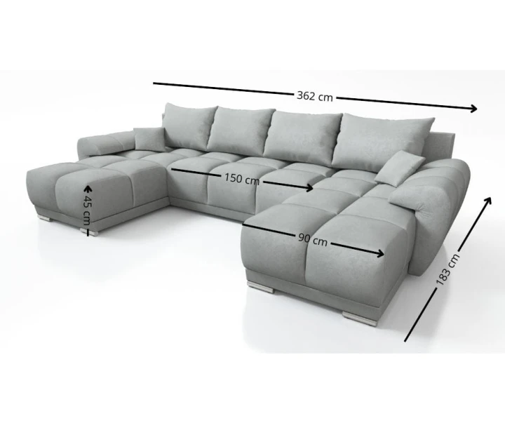 DUŻY BRĄZOWY NAROŻNIK DO SALONU KANAPA ROZKŁADANA ROGÓWKA HONEY U MO-15