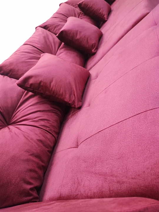 DUŻY CZERWONY NAROŻNIK ROZKŁADANY DO SALONU MIRA SPRĘŻYNY POJEMNIK WELUR