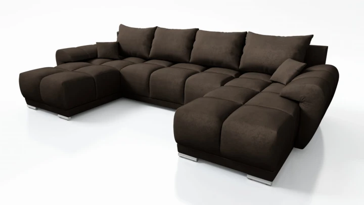 DUŻY NAROŻNIK DO SALONU KANAPA ROZKŁADANA HONEY U MO-29 CIEMNY BRĄZ