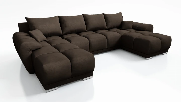 DUŻY NAROŻNIK DO SALONU KANAPA ROZKŁADANA HONEY U MO-29 CIEMNY BRĄZ