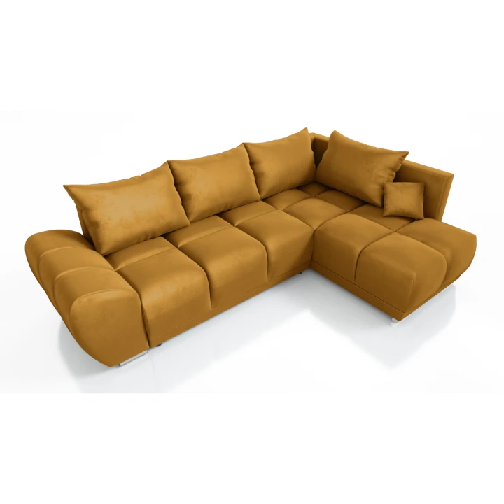 Na zdjęciu przedstawiono DUŻY NAROŻNIK ROZKŁADANY DO SALONU FOREST ROGÓWKA FUNKCJA WELUR