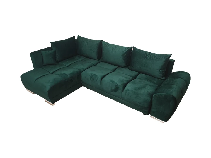 DUŻY NAROŻNIK ROZKŁADANY DO SALONU FOREST ROGÓWKA FUNKCJA WELUR POJEMNIK