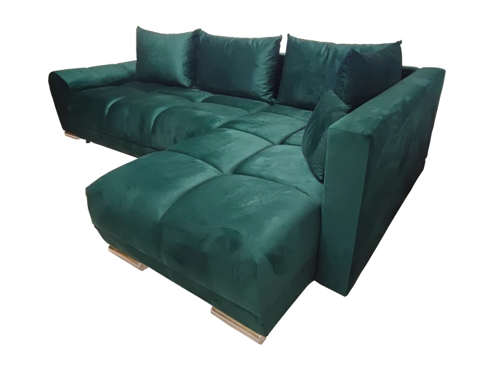 DUŻY NAROŻNIK ROZKŁADANY DO SALONU FOREST ROGÓWKA FUNKCJA WELUR POJEMNIK