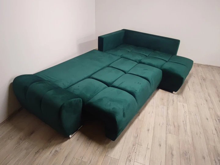 DUŻY NAROŻNIK ROZKŁADANY DO SALONU FOREST ROGÓWKA FUNKCJA WELUR POJEMNIK