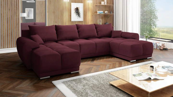 DUŻY NAROŻNIK ROZKŁADANY DO SALONU KANAPA Z FUNKCJĄ SPANIA HONEY U