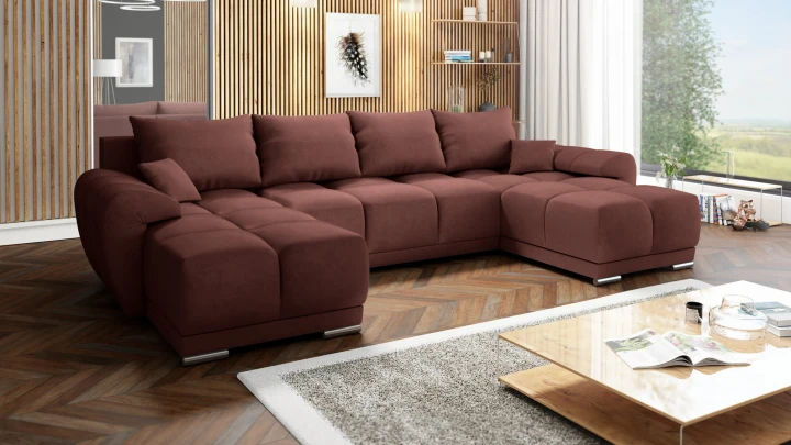 DUŻY NAROŻNIK ROZKŁADANY DO SALONU ROGÓWKA Z FUNKCJĄ SPANIA HONEY U