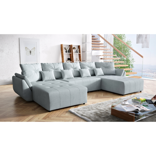 DUŻY NAROŻNIK ROZKŁADANY ROGÓWKA FUNKCJA SPANIA MIRA SPRĘŻYNY POJEMNIK