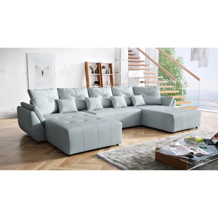 DUŻY NAROŻNIK ROZKŁADANY ROGÓWKA FUNKCJA SPANIA MIRA SPRĘŻYNY POJEMNIK