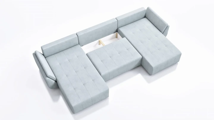 DUŻY NAROŻNIK ROZKŁADANY ROGÓWKA FUNKCJA SPANIA MIRA SPRĘŻYNY POJEMNIK