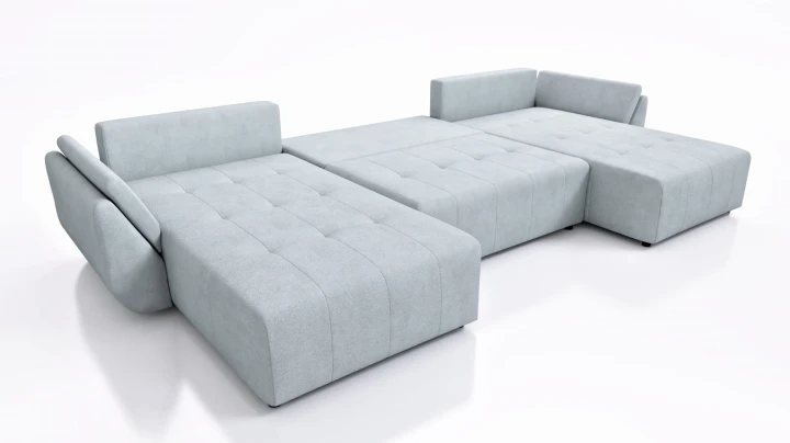 DUŻY NAROŻNIK ROZKŁADANY ROGÓWKA FUNKCJA SPANIA MIRA SPRĘŻYNY POJEMNIK