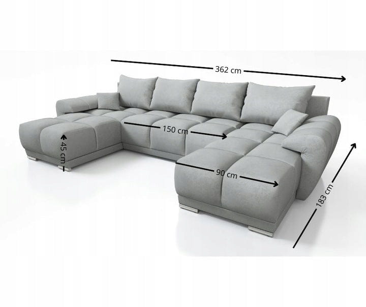 DUŻY  ZIELONY NAROŻŃIK TAPICEROWANY XL HONEY U Z FUNKCJA SPANIA I POJEMNIKIEM NA POŚCIEL TKANINA Centaur 1 Bounce PLAMOODPORNA