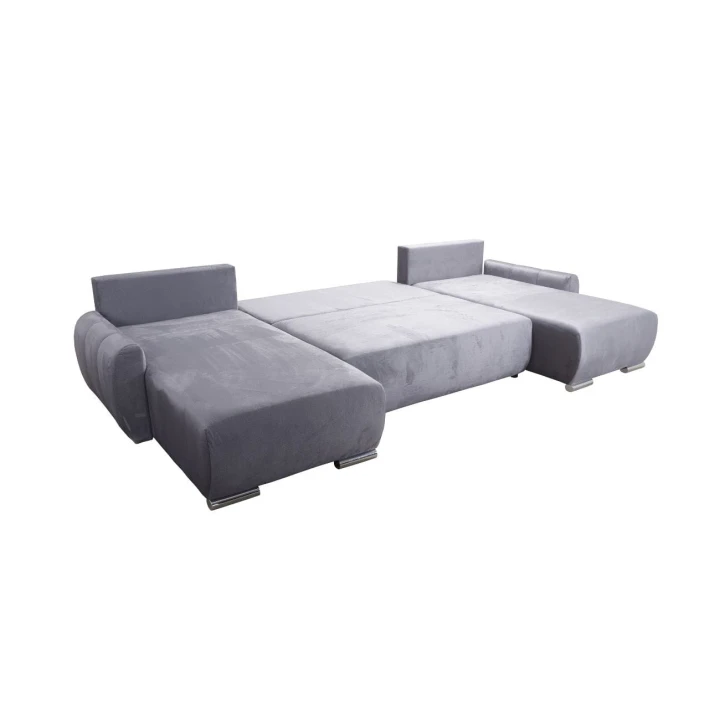 DUŻY NOWOCZESNY BEŻOWY NAROŻNIK FUNKCJA SPANIA KODA XL