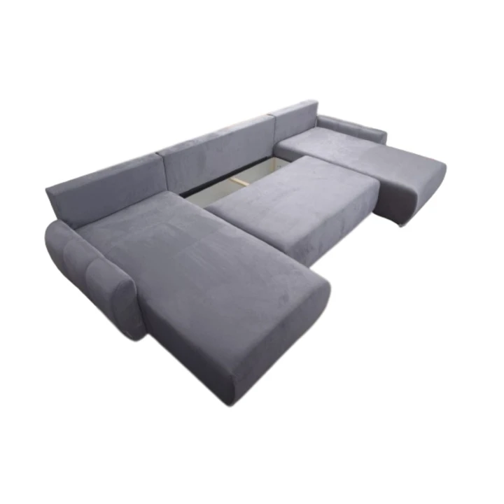 DUŻY NOWOCZESNY NIEBIESKI NAROŻNIK FUNKCJA SPANIA KODA XL