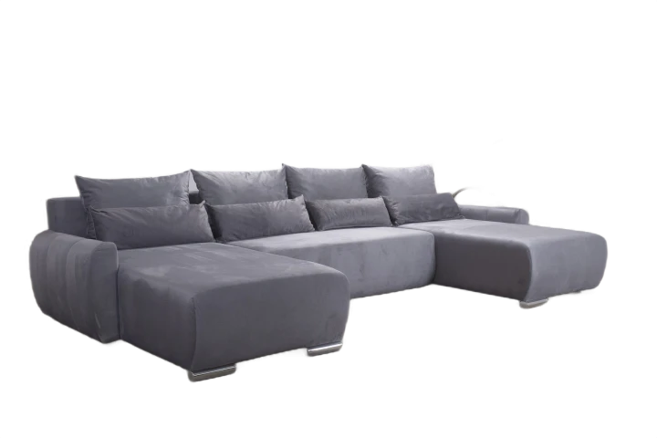 DUŻY NOWOCZESNY NIEBIESKI NAROŻNIK FUNKCJA SPANIA KODA XL